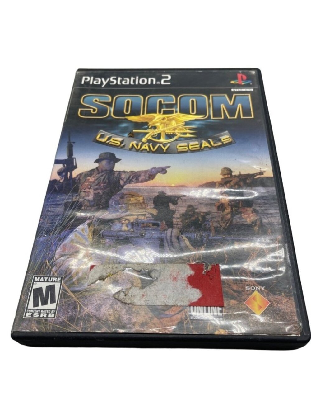 play station 2 socom U.S. Navy seale game disk 2003 rate mature 1 players READ